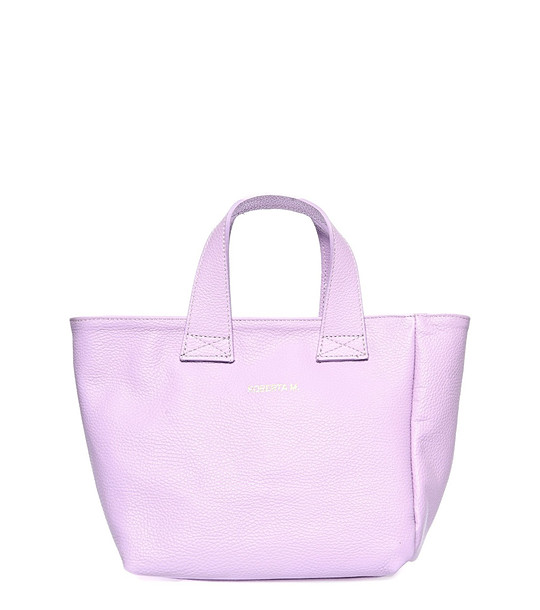 Дамска светлолилава чанта от естествена кожа снимка