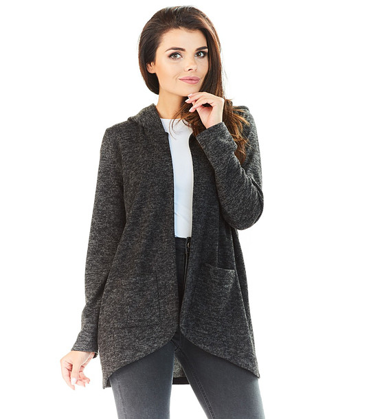 Дамска жилетка в меланж на графит Eliana снимка