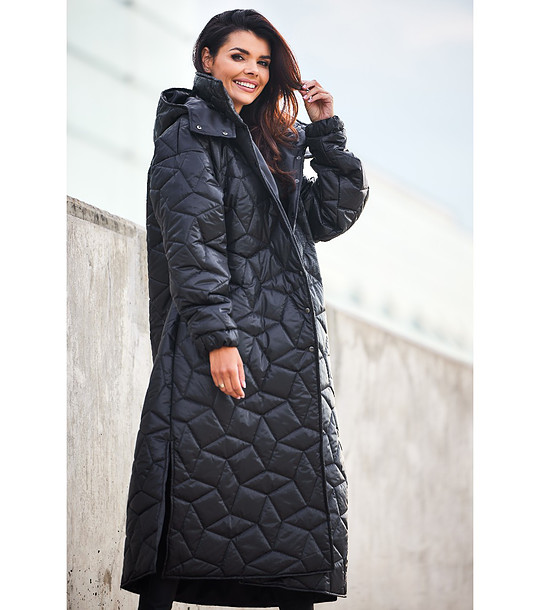 Дълго черно дамско яке Danielle снимка