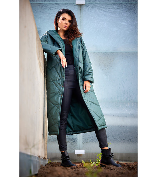 Зимно дамско яке в тъмнозелено Clementine снимка