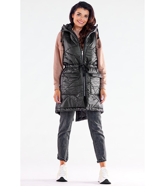 Черна дамска капитонирана грейка Cameron снимка