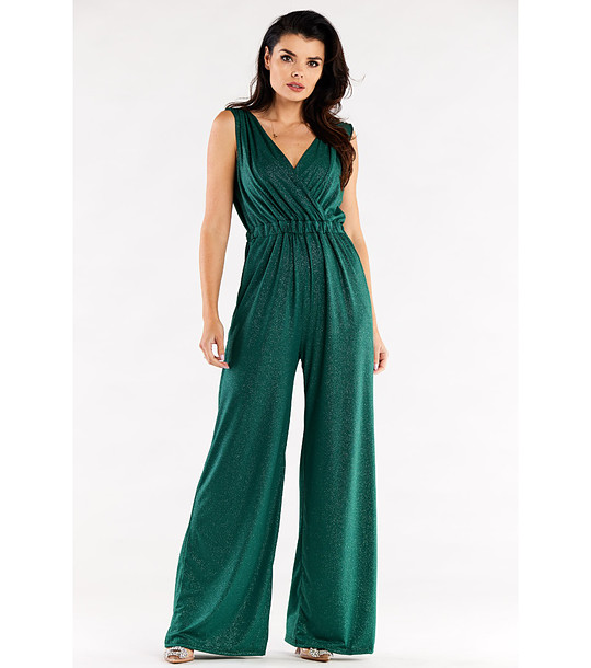 Стилен дамски гащеризон в зелен цвят Kamisa снимка