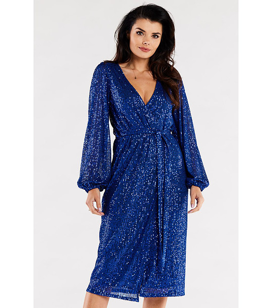 Синя рокля с пайети Doty снимка