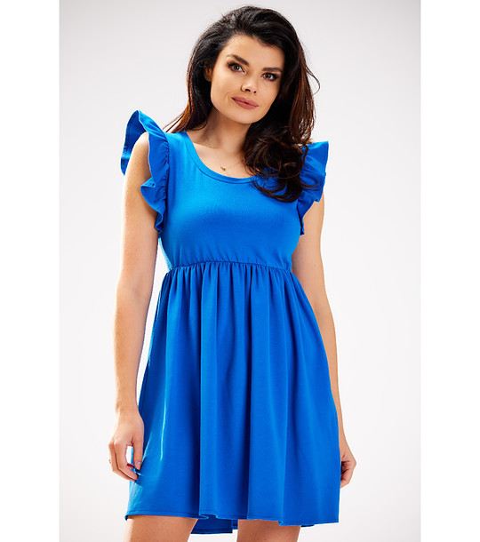 Синя лятна памучна рокля снимка