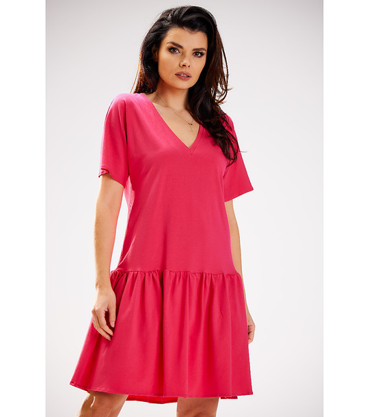 Памучна рокля в циклама снимка