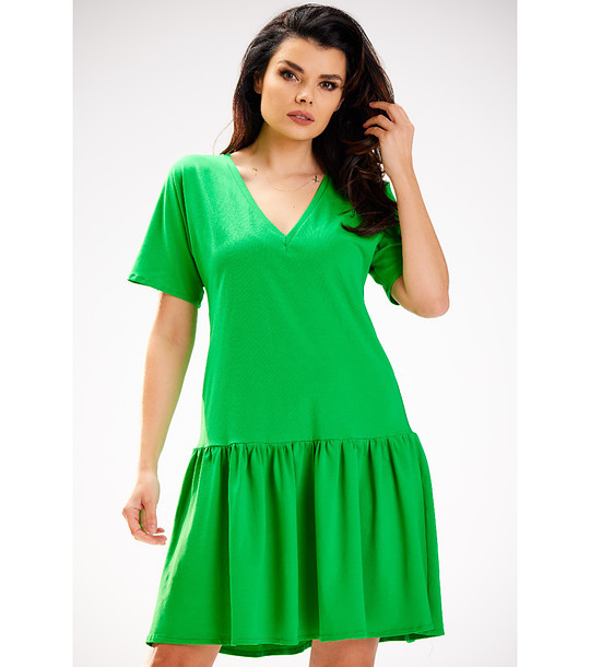 Памучна рокля в зелено снимка