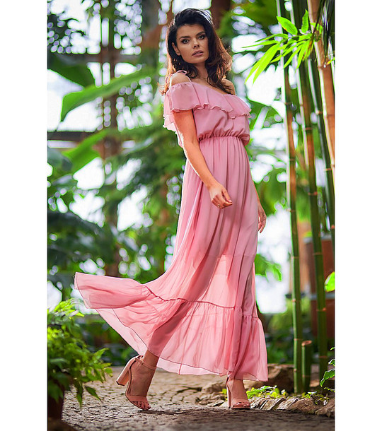 Дълга розова рокля Ena снимка