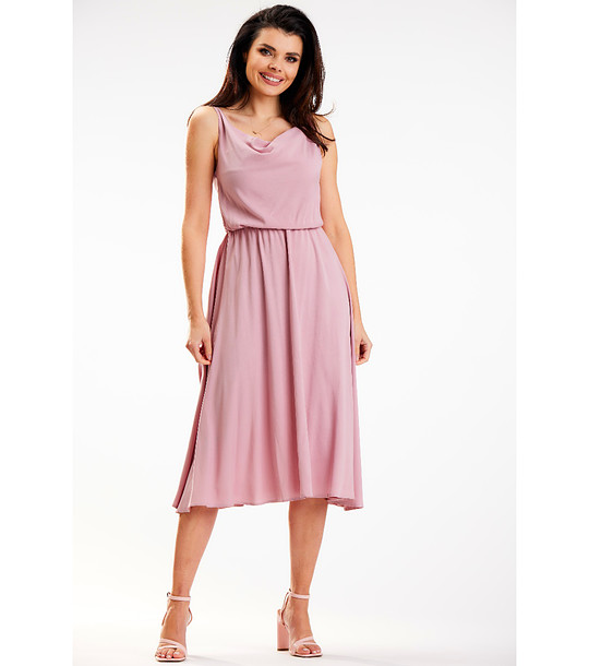 Розова рокля с гръцко деколте Palma снимка