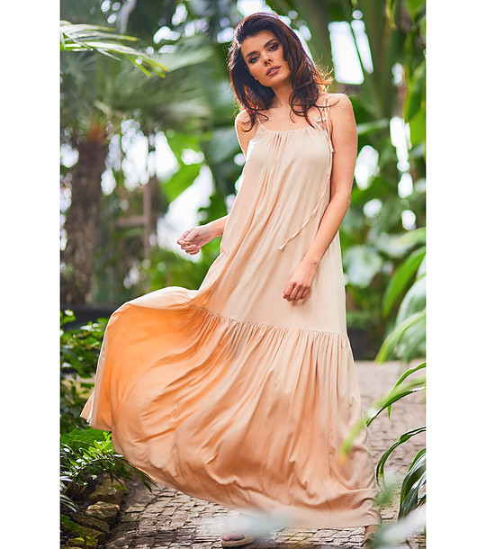 Бежова дълга рокля Uma снимка