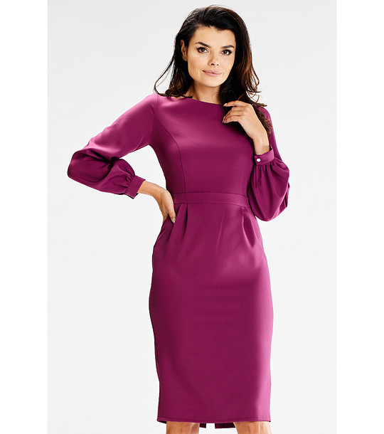 Рокля в цвят слива Olga снимка