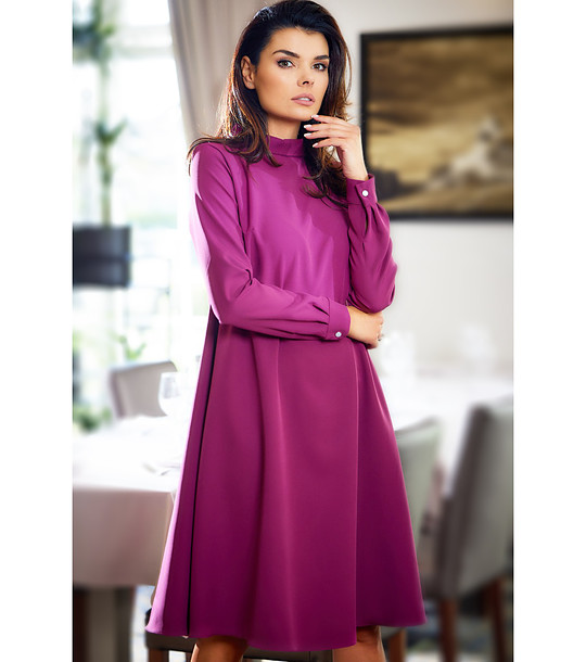 Рокля със свободна кройка в цвят слива Madlen снимка