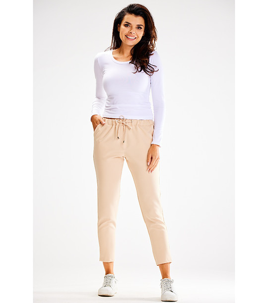 Дамски бежов панталон Brava снимка