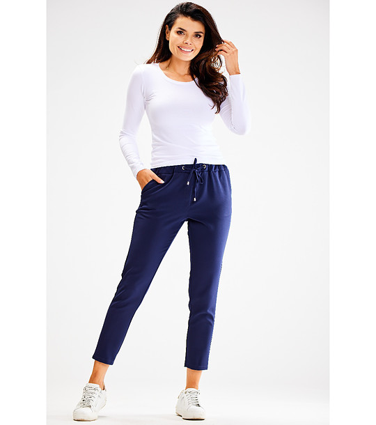 Тъмносин дамски панталон Brava снимка