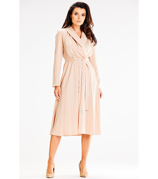 Бежова рокля с шал яка Dita снимка