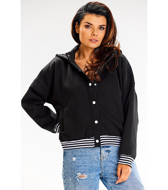 Памучен дамски суитшърт в черно Vera снимка