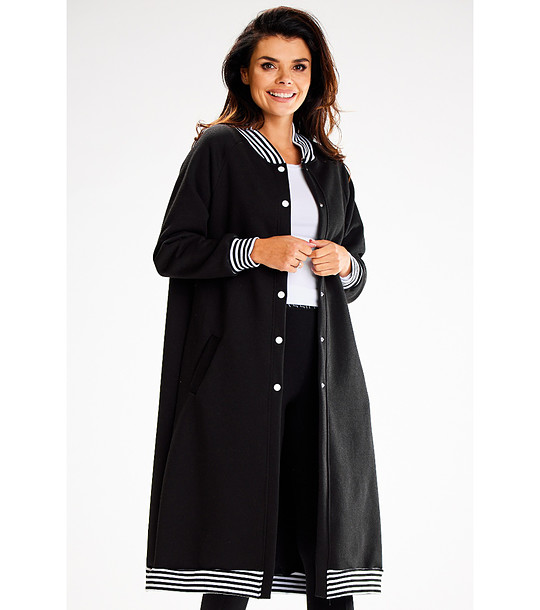 Дълго черно памучно спортно палто Brooklyn снимка