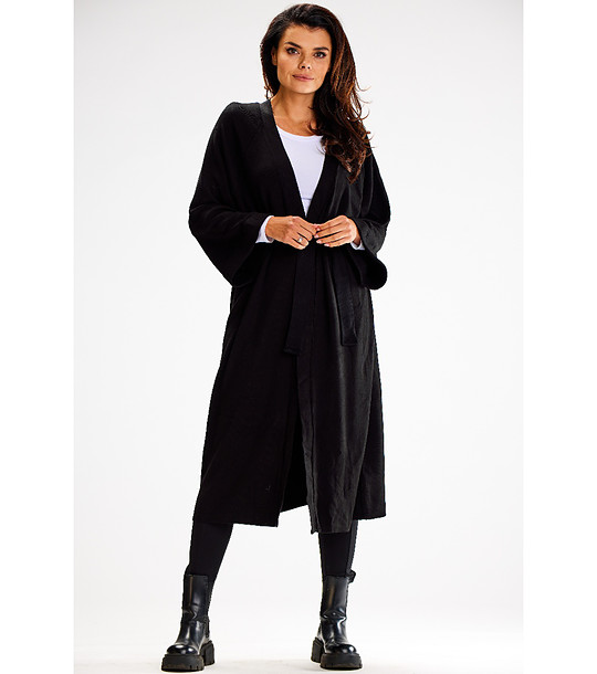 Черна дълга дамска жилетка Bonnie снимка