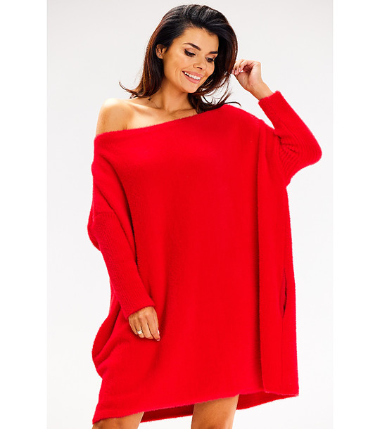 Червен оversize дамски блузон Gala снимка