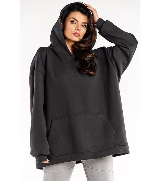 Дамски оversize суитшърт в цвят графит Jerry снимка