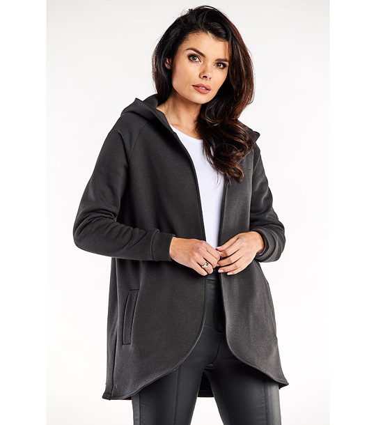 Памучен дамски суитшърт в цвят графит Lolitta снимка