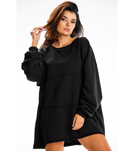 Памучна дамска черна блуза снимка