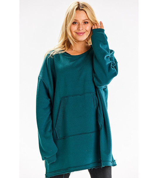 Памучна дамска зелена блуза снимка