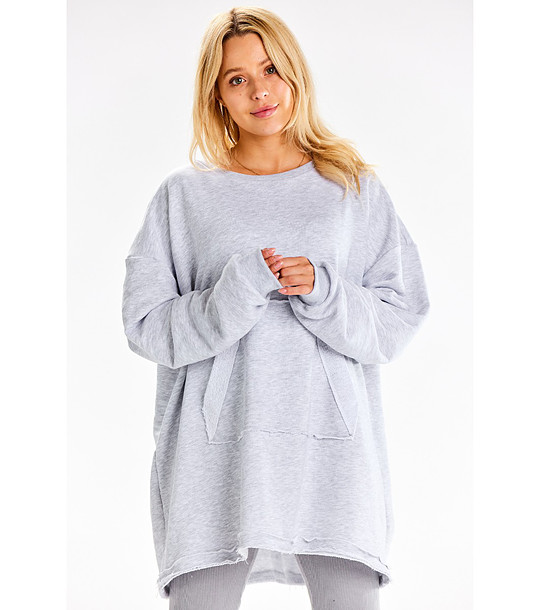 Памучна дамска светлосива блуза снимка