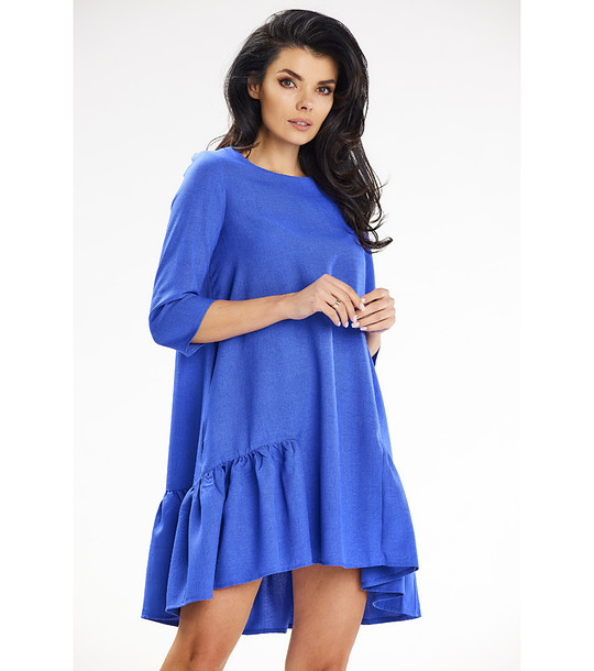 Синя рокля с джобове Dilara снимка