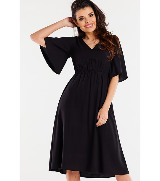 Черна рокля с широки 3/4 ръкави Felisia снимка