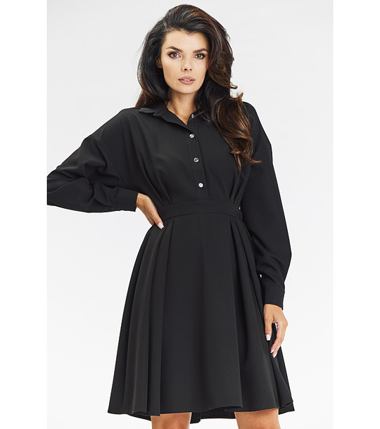 Черна рокля с яка Feri снимка