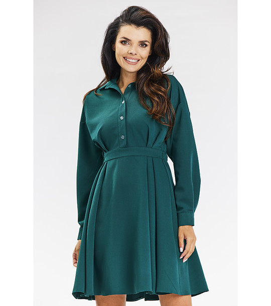 Зелена рокля с яка Jessa снимка