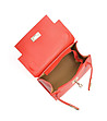 Червена дамска чанта от естествена кожа-4 снимка