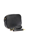 Малка черна дамска кожена чанта през рамо Almeria-2 снимка