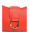 Червена дамска кожена чанта тип багета-3 снимка
