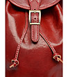 Червена дамска раница от естествена кожа Nikala-3 снимка