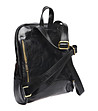 Кожена дамска раница в черно Crevia-2 снимка