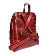 Кожена дамска раница в червен нюанс Crevia-2 снимка