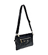Черна дамска кожена чанта за рамо Hestia-2 снимка