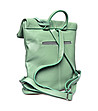 Кожен дамска раница в зелен нюанс-2 снимка
