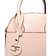 Малка дамска кожена чанта в цвят пудра Jillian-3 снимка