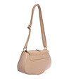 Кожена дамска чанта в цвят пудра-2 снимка