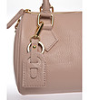 Кожена дамска чанта в цвят пудра-3 снимка