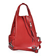 Кожена дамска раница в червен цвят-2 снимка