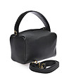 Черна дамска чанта от естествена кожа-2 снимка