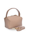 Дамска чанта от естествена кожа в цвят пудра-2 снимка