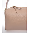 Дамска чанта от естествена кожа в цвят пудра-3 снимка