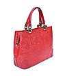 Дамска кожена чанта Megan в червено-2 снимка