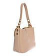 Дамска кожена чанта в цвят пудра-2 снимка