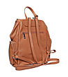 Кожена дамска раница в цвят коняк Emilia-2 снимка