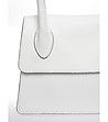 Малка бяла дамска кожена чанта-3 снимка